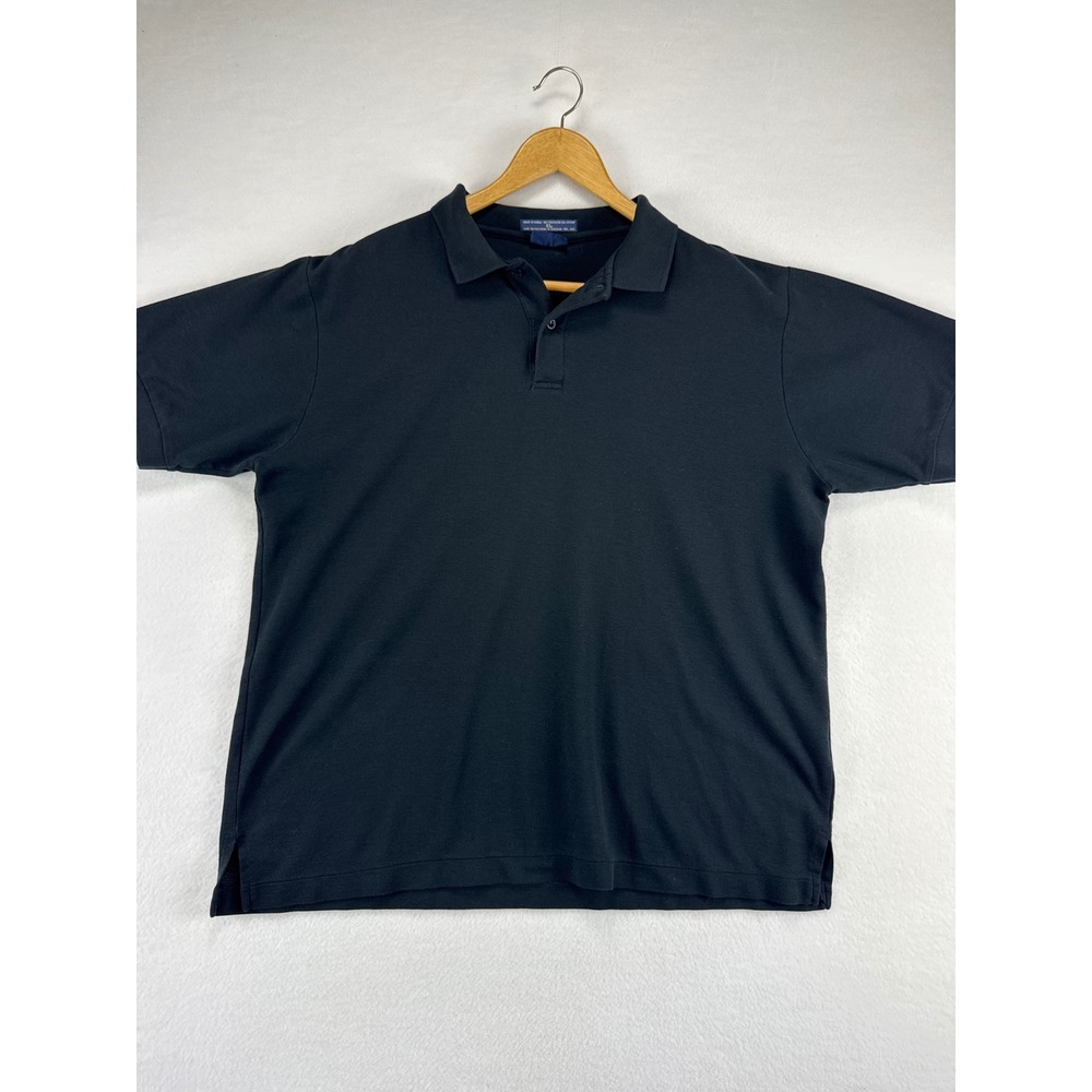 Levis Polo Shirt Mens XL Black Short Sleeve Pique Cotton Logo Flaw